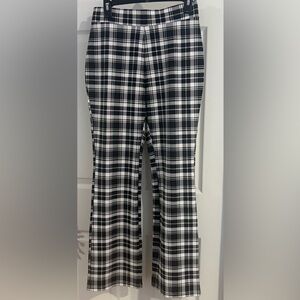 IMAN Black and White Plaid Trousers